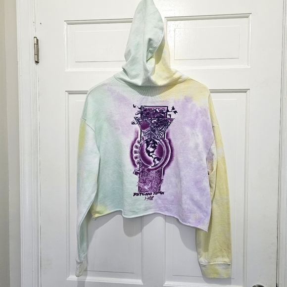 Psycho Tuna Tie Dye Cropped Graphic Hoodie Size L - Picture 5 of 10